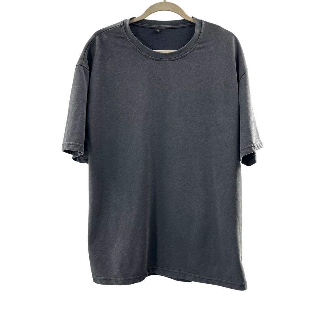Shein‎ Unisex Charcoal Gray T-Shirt XL Crew Neck Soft Wash Tee Casual Relaxed